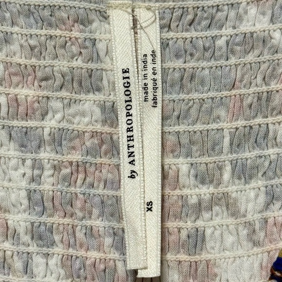 ANTHROPOLOGIE Smocked Paisley Print Square Neckline Cropped Tank Top - Picture 6 of 8